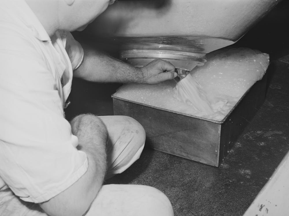 Draining Off Buttermilk From Churn At The Dairymen S Cooperative Creamery, Caldwell, Canyon County, Idaho