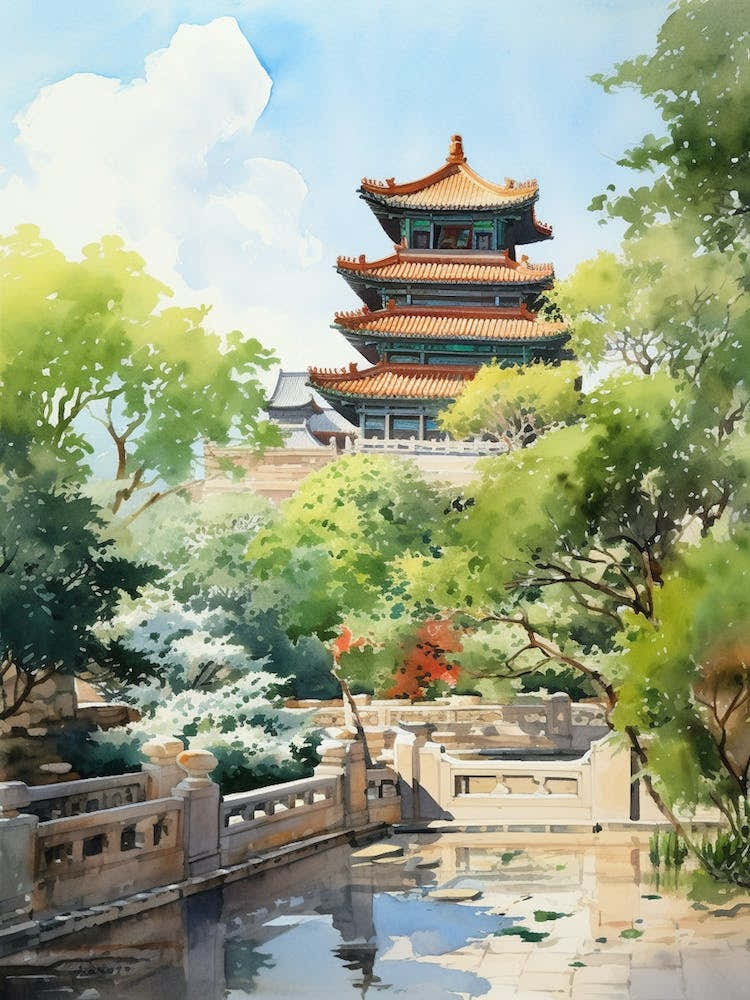 Summer Palace China Watercolour 1