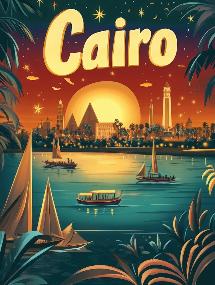 Aihrgdesign A 1970s Inspired Travel Poster For Cairo 1