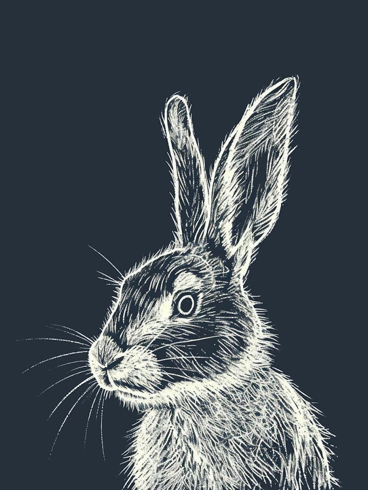 Jersey Wooly Rabbit Minimalist Illustration 2