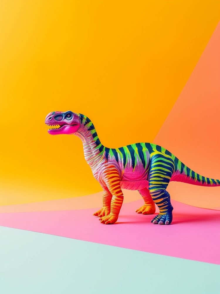 Pattern Pastel Toy Dinosaur 1