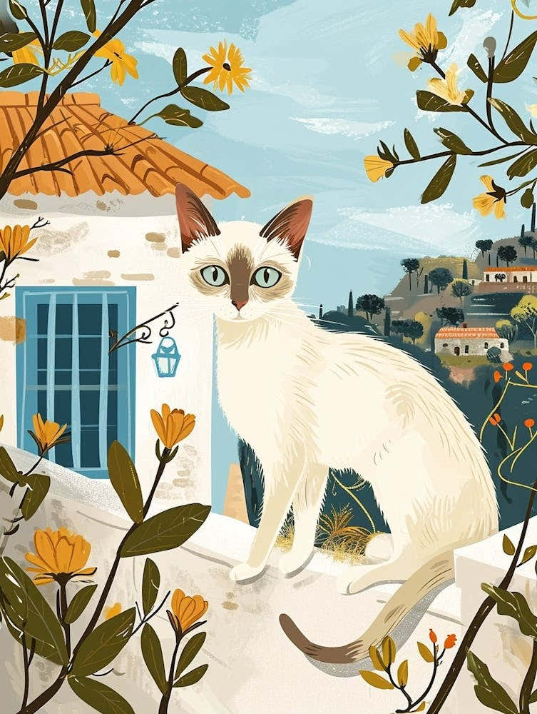 Oriental Shorthair Storybook Illustration 4
