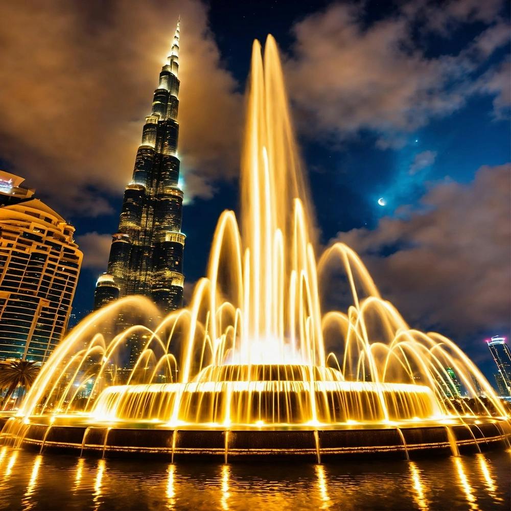 Fountain In Front Of Burj Khalifa