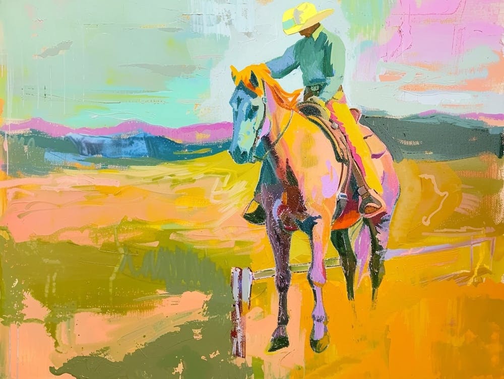 Neon Cowboy In Sierra Nevada 3 Painting