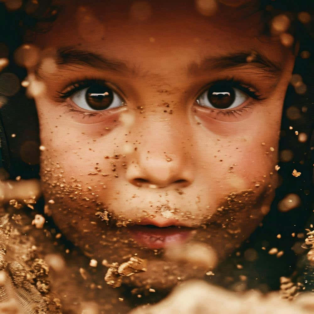 Baseball Child In Sand