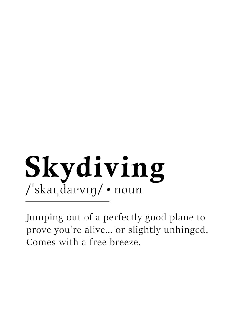 Skydiving Definition Poster - Dictionary