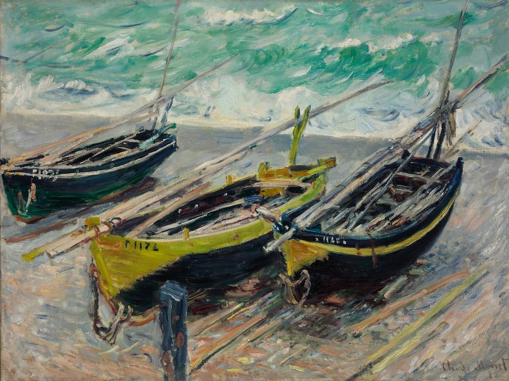 Three Fishing Boats, Claude Monet