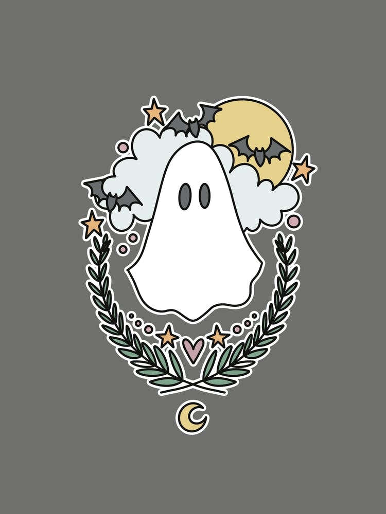 Cute Ghost | Charcoal