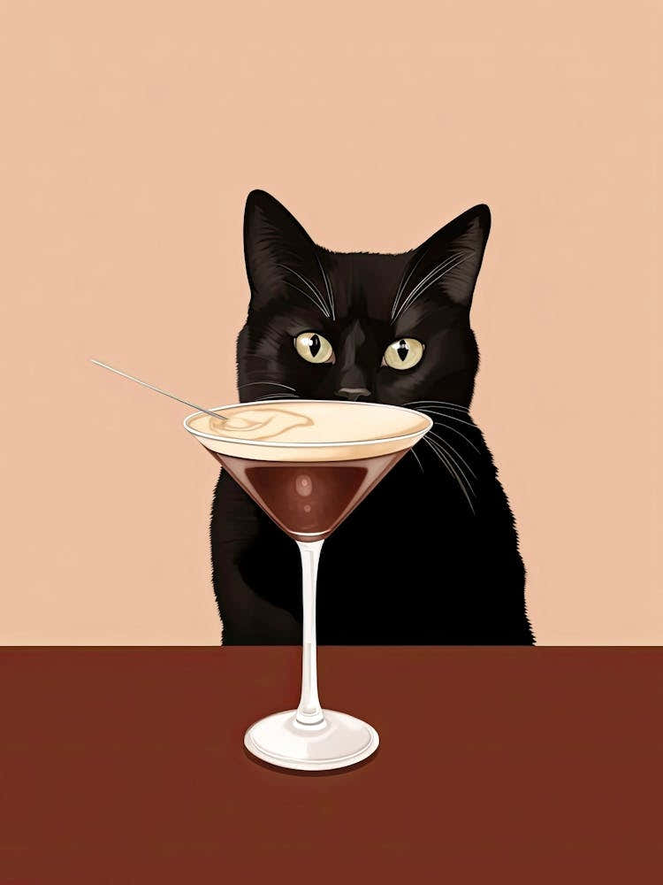Black Cat With Espresso Martini Cocktail Drink