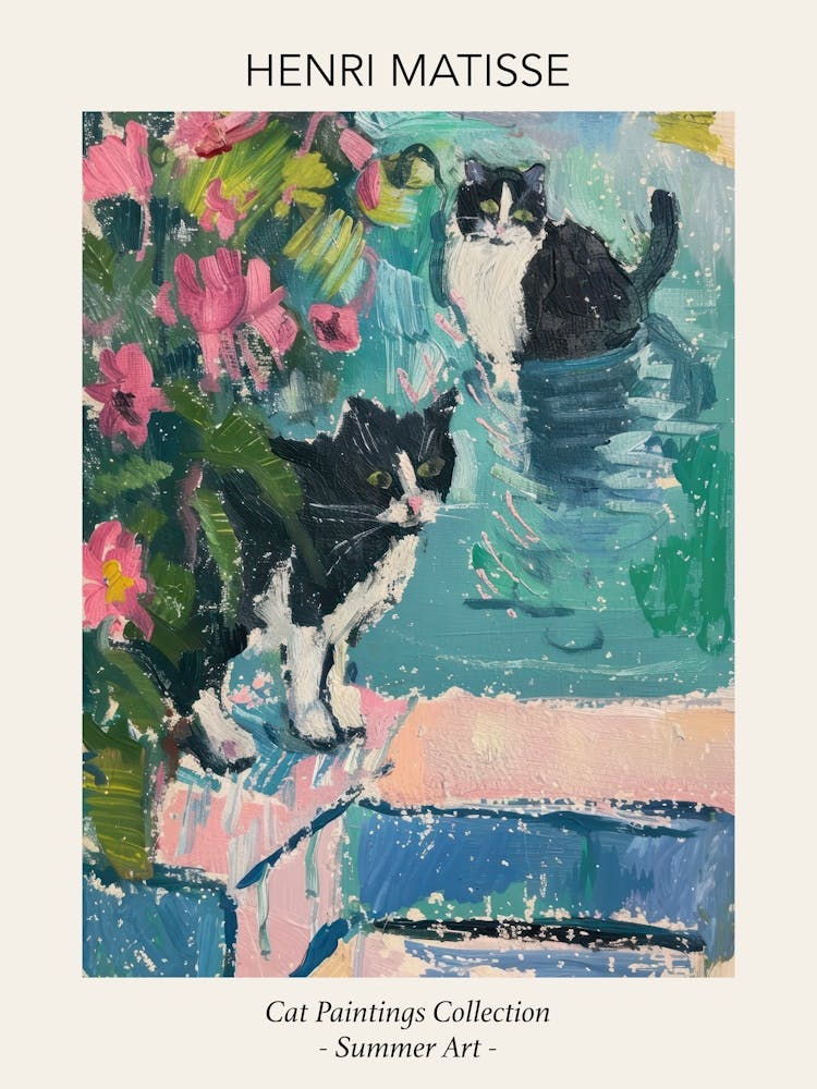 Henri Matisse Black Cats Pool Summer Painting