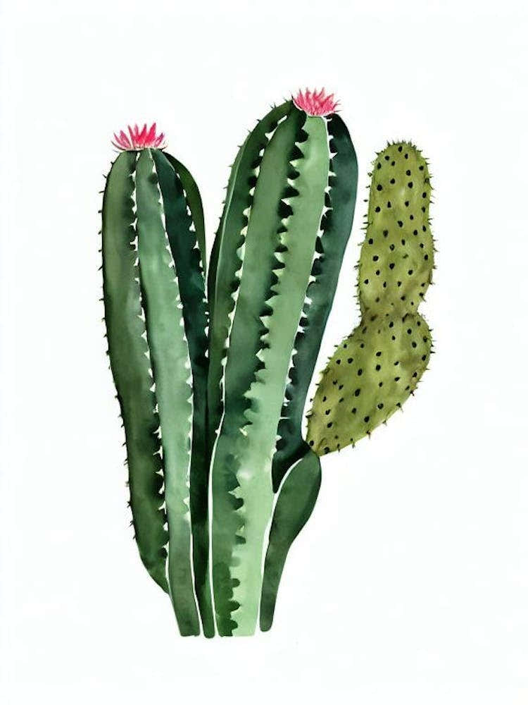 Cactus (Cactaceae Family) Watercolor