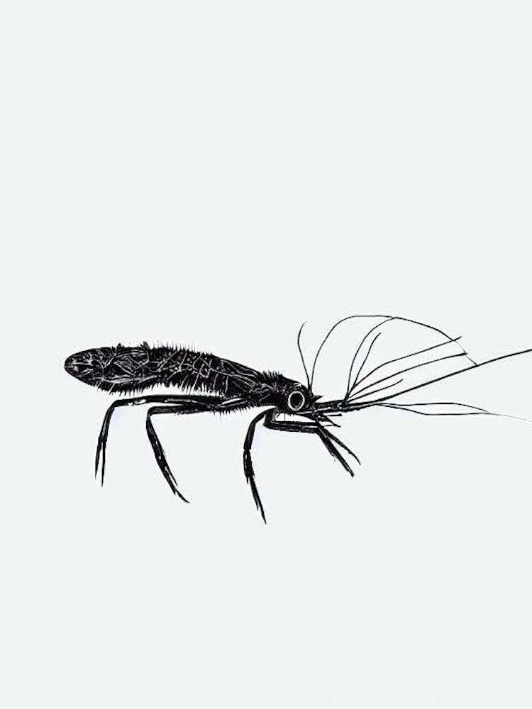 Shrimp Black & White Drawing