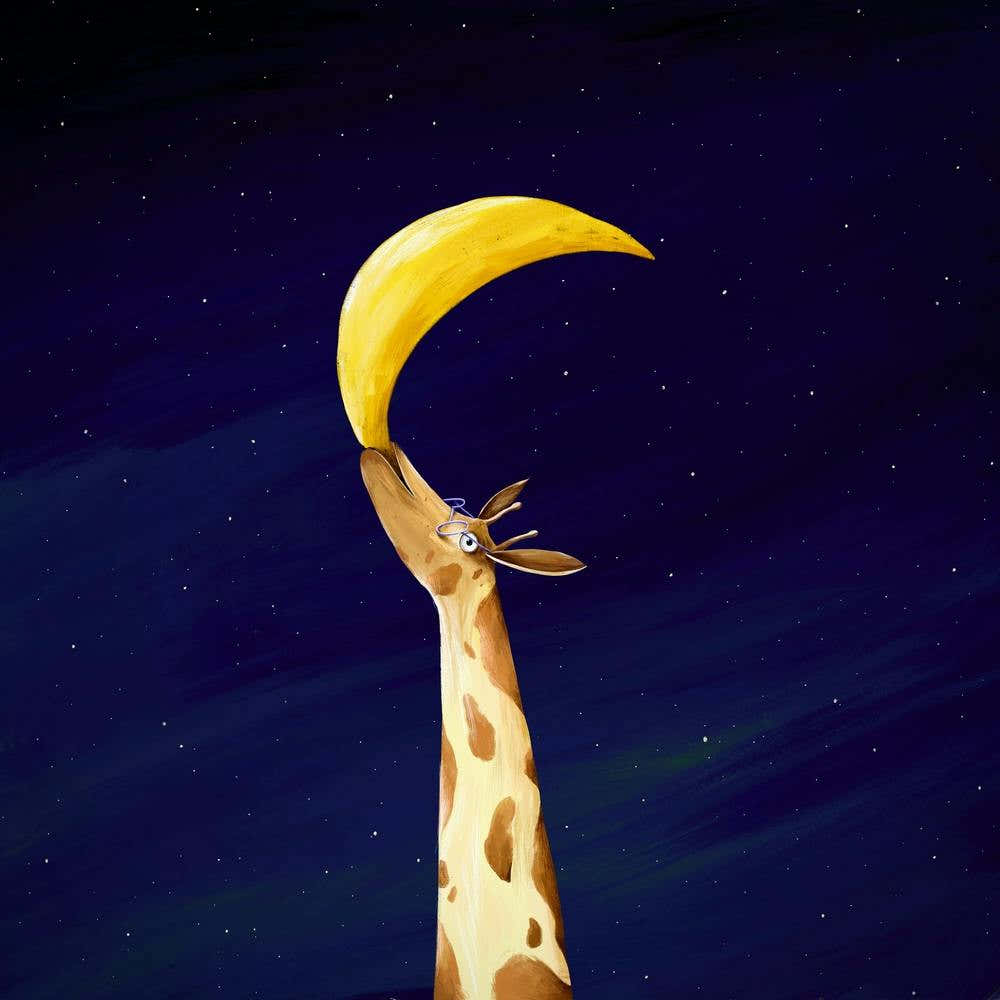 Giraffe With Moon