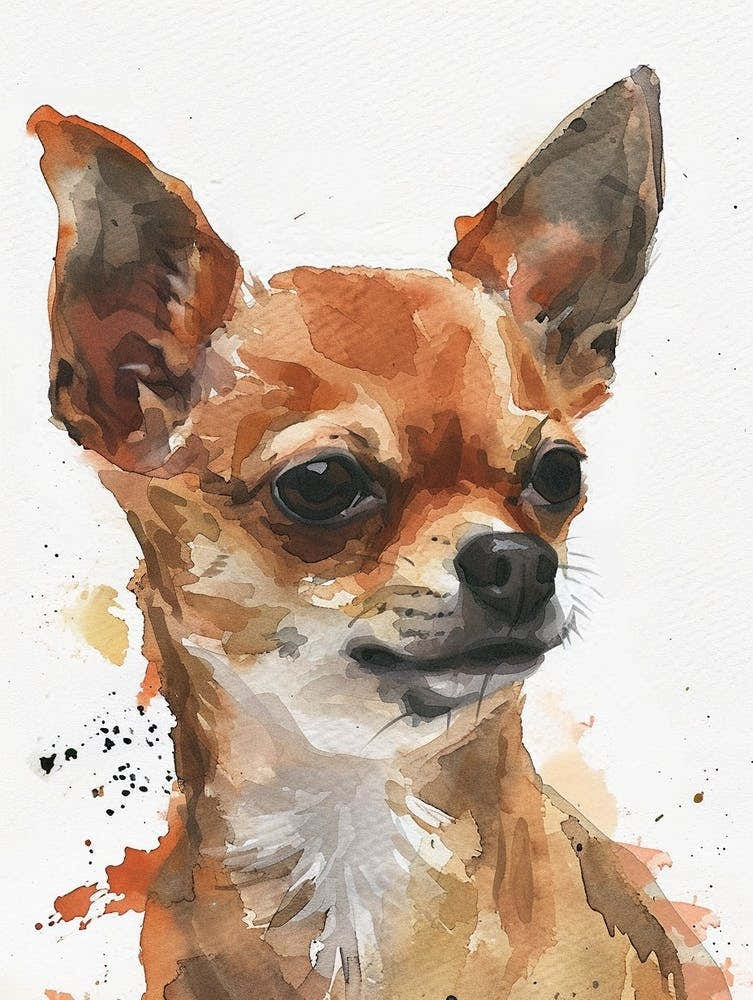 Chihuahua Watercolor Painting 1