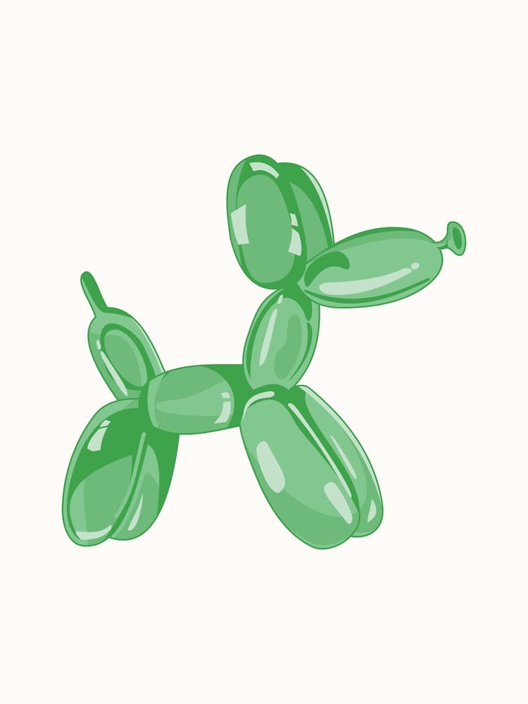 Ballon Dog Green Poster