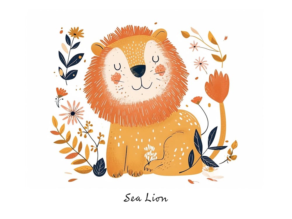 Little Floral Sea Lion 1 Poster