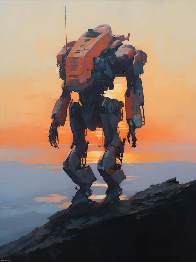 Robot At Sunset