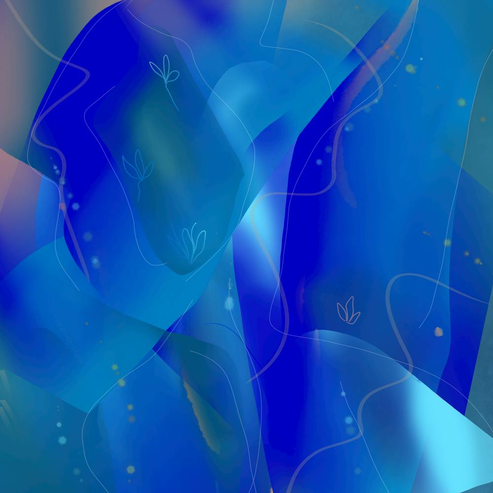 Painting a Poem Blue Abstract Painting