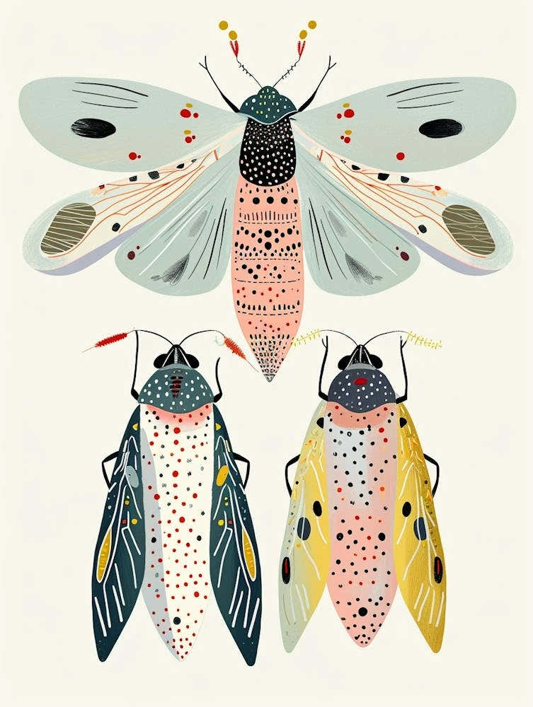 Colourful Insect Illustration Whitefly 10
