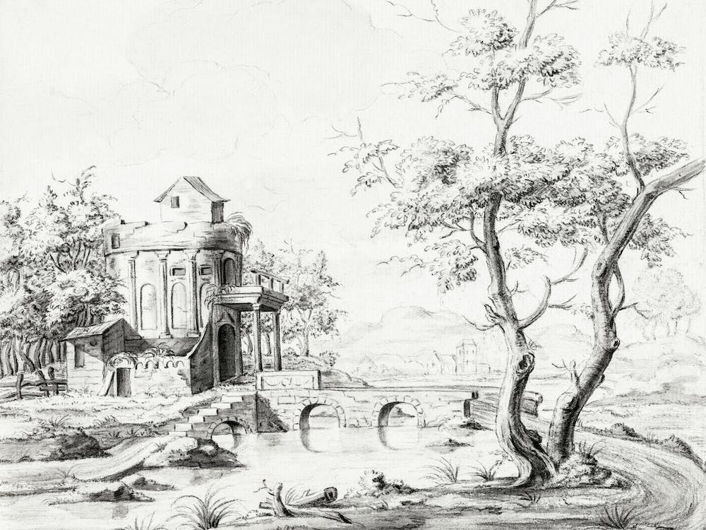 Landscape With Fantastic Ruin, Jean Bernard