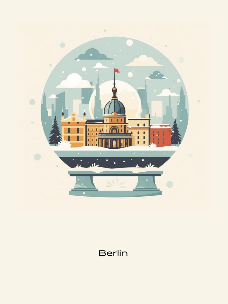 Berlin Germany 3 Snowglobe Poster