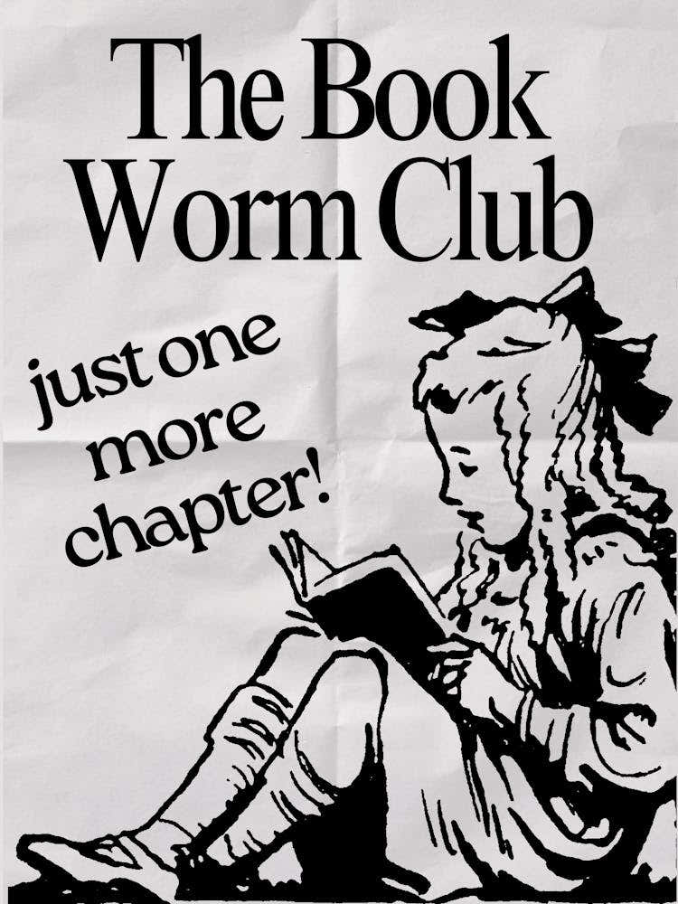 The Book Worm Club (Just one More Chapter) Grey & Black