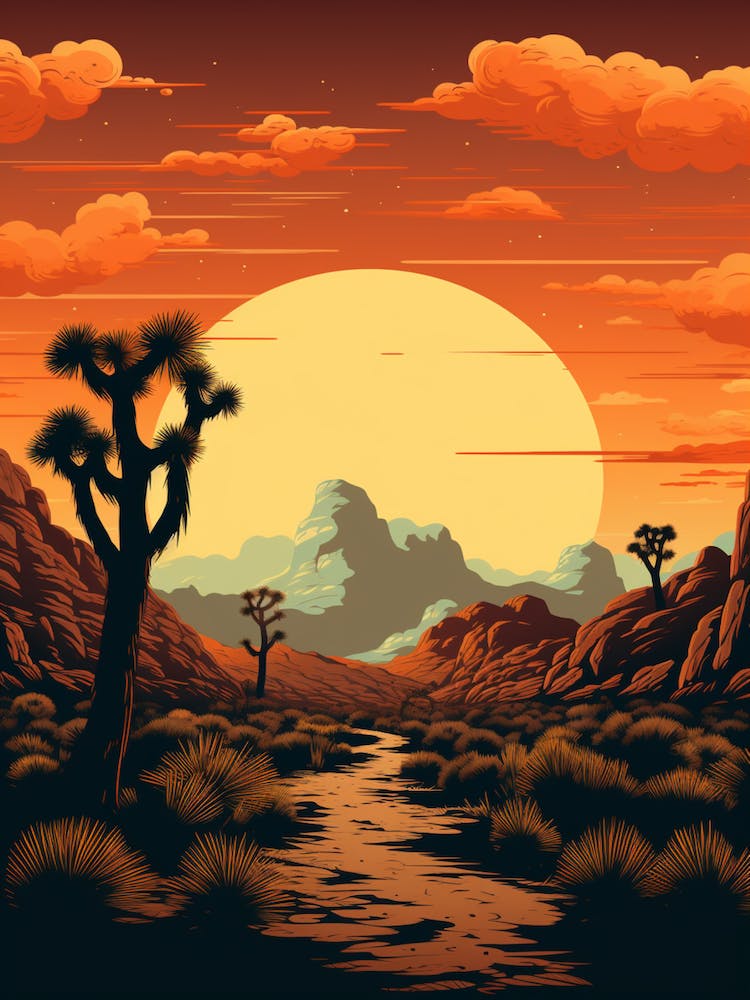 Joshua Tree National Park In Gold And Black (1)