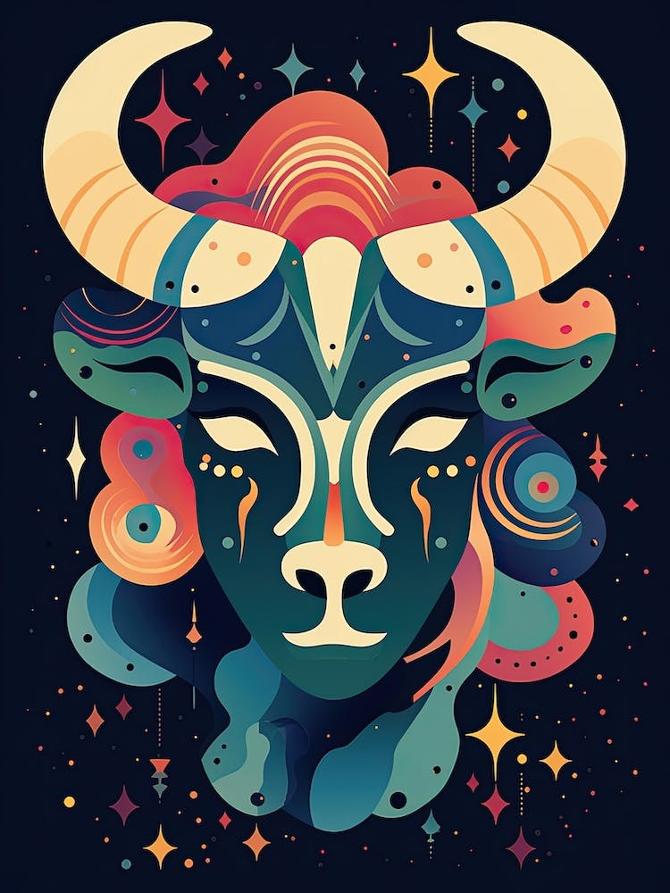 Taurus Illustration Zodiac Star Sign 3