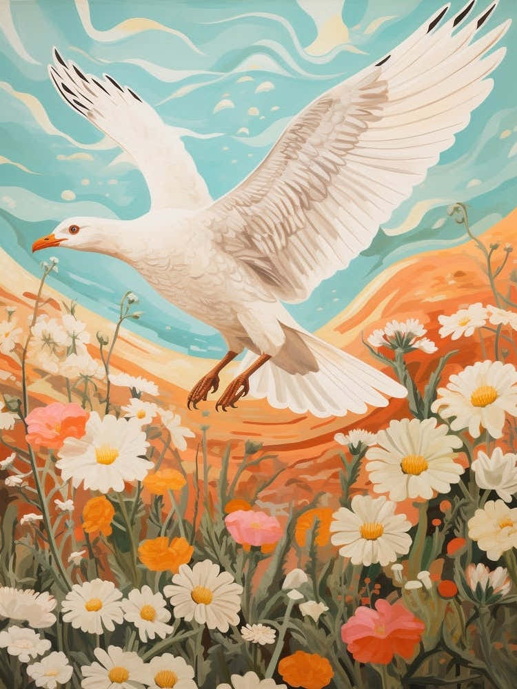 Seagull 1 Detailed Bird Painting