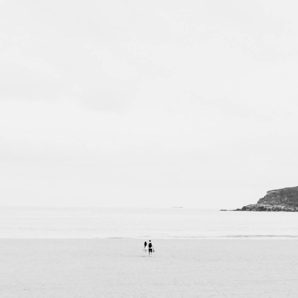 A Lovers Walk, Black And White St Sebastioan, Spain Square