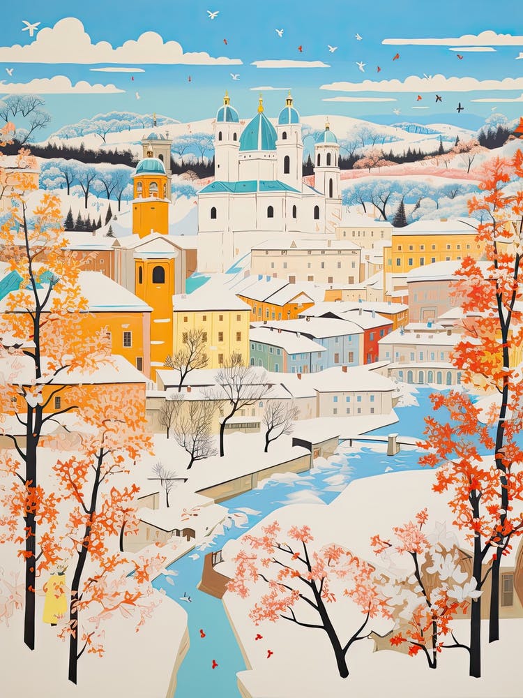 Winter Snow Salzburg   Austria Snow Illustration 3