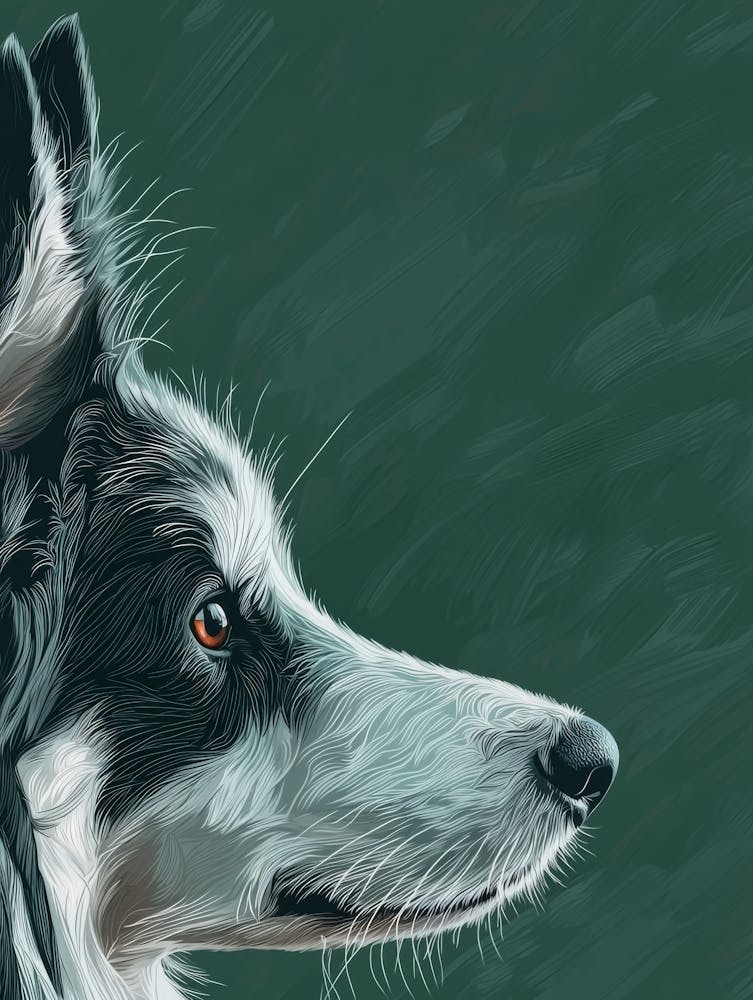 Border Collie.Generated AI. Wall 1