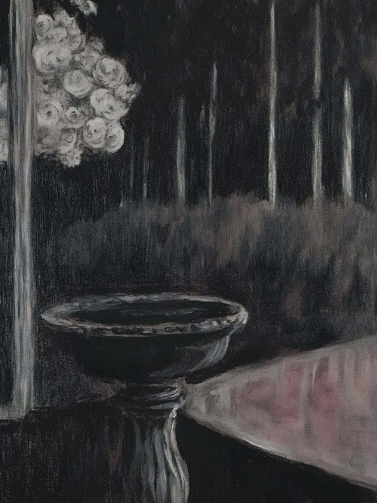 Dark Gothic Birdbath