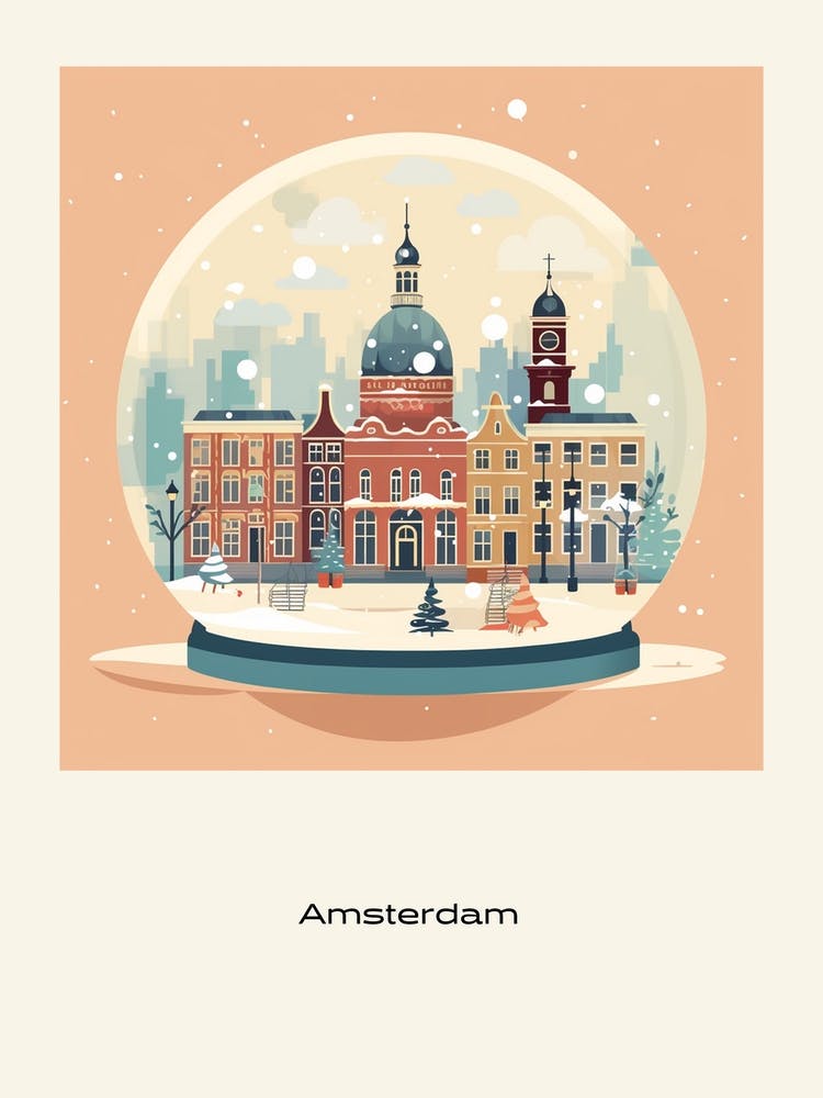 Amsterdam Netherlands 3 Snowglobe Poster