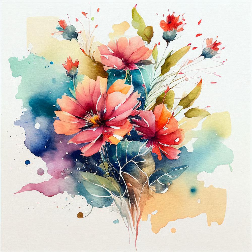 Watercolor Flowers 01