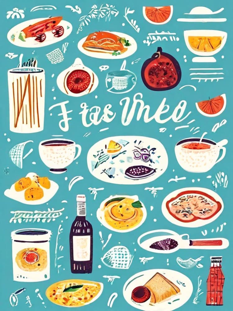 Chinese Food, Food And Drink Seamless Pattern, Foodie Traveler A Delicious Pattern Featuring Iconic Dishes From Different Countries