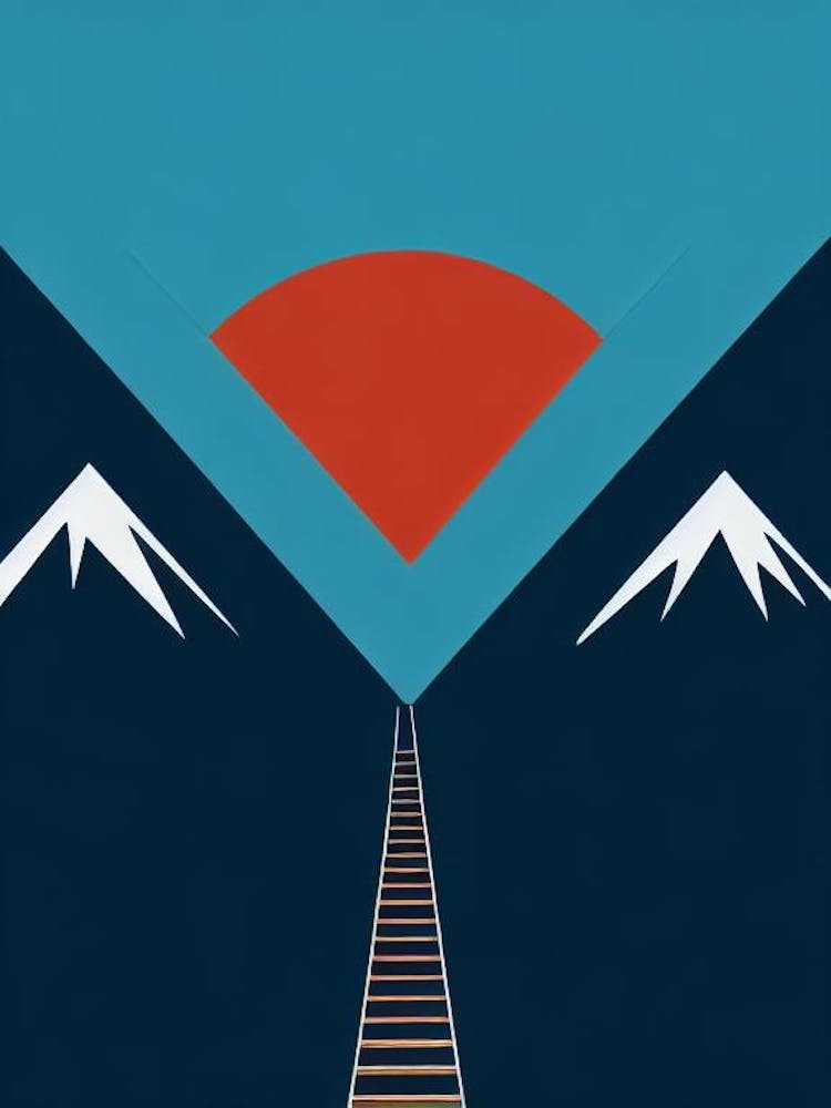 Davos Klosters, Switzerland Modern Illustration Skiing Poster