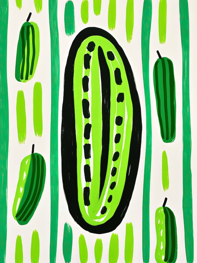 Cucumber Fruit Summer Illustration 1