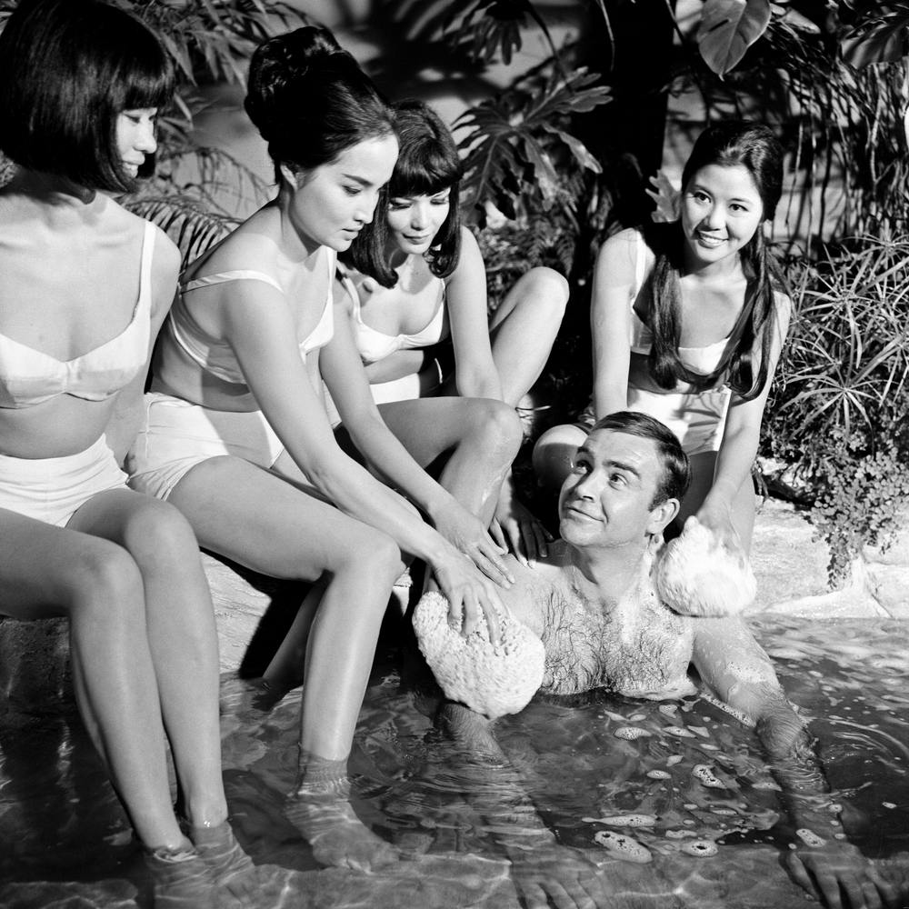 Sean Connery on the set of "You Only Live Twice" at Pinewood Studios