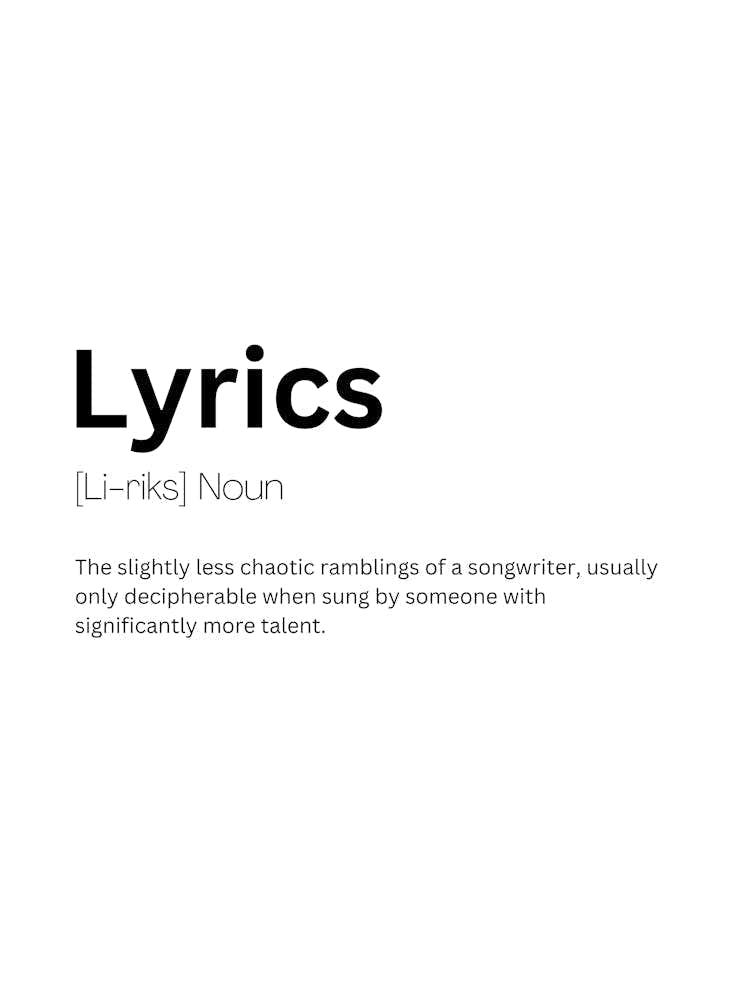 Lyrics Definition Meaning