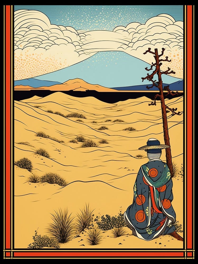 Sand Dunes Of Tottori, Japan Vintage Travel Art 2