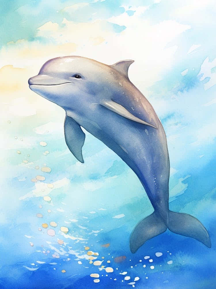 Dolphin In Ocean Realistic Illustration1