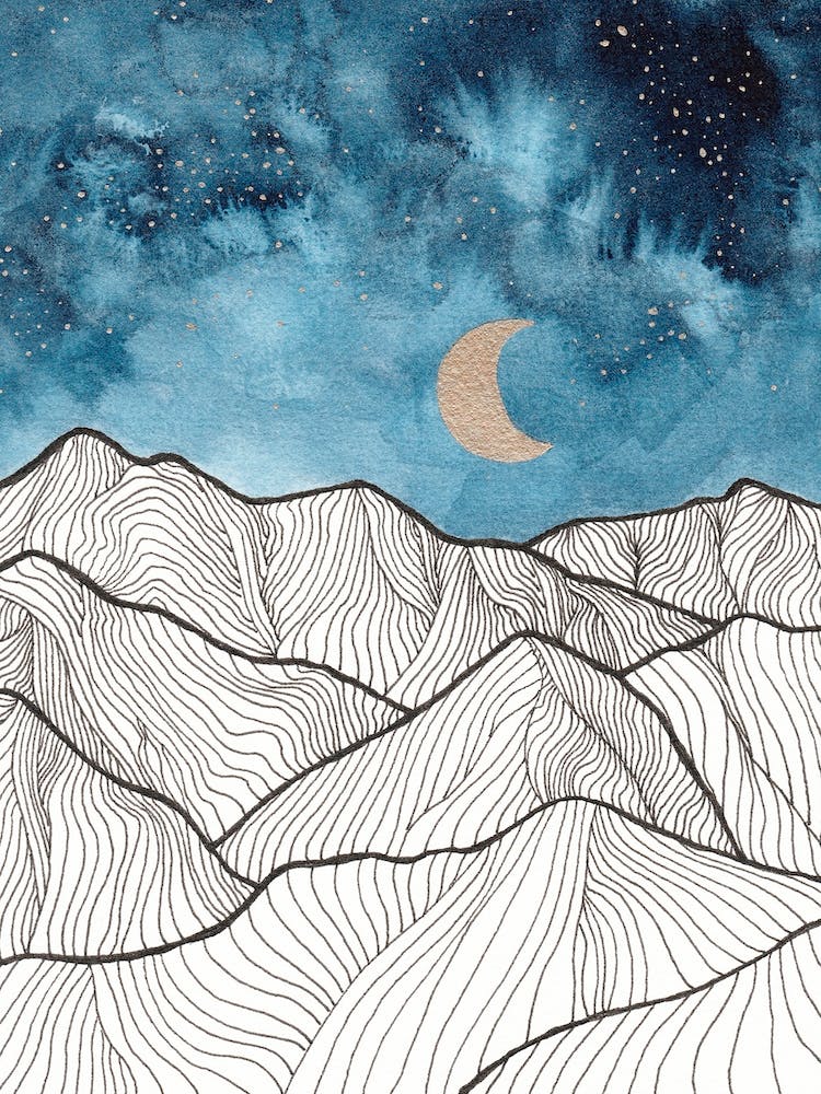 Indigo And Gold Landscape 11