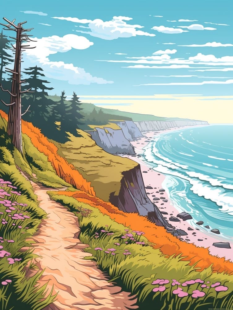 Lost Coast Trail Usa 2 Hike Illustration