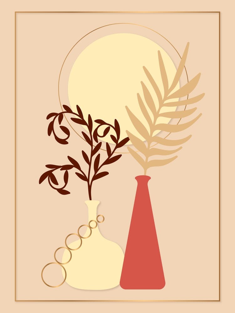 Vases And Plants Shabby Chic Boho Botanical 1