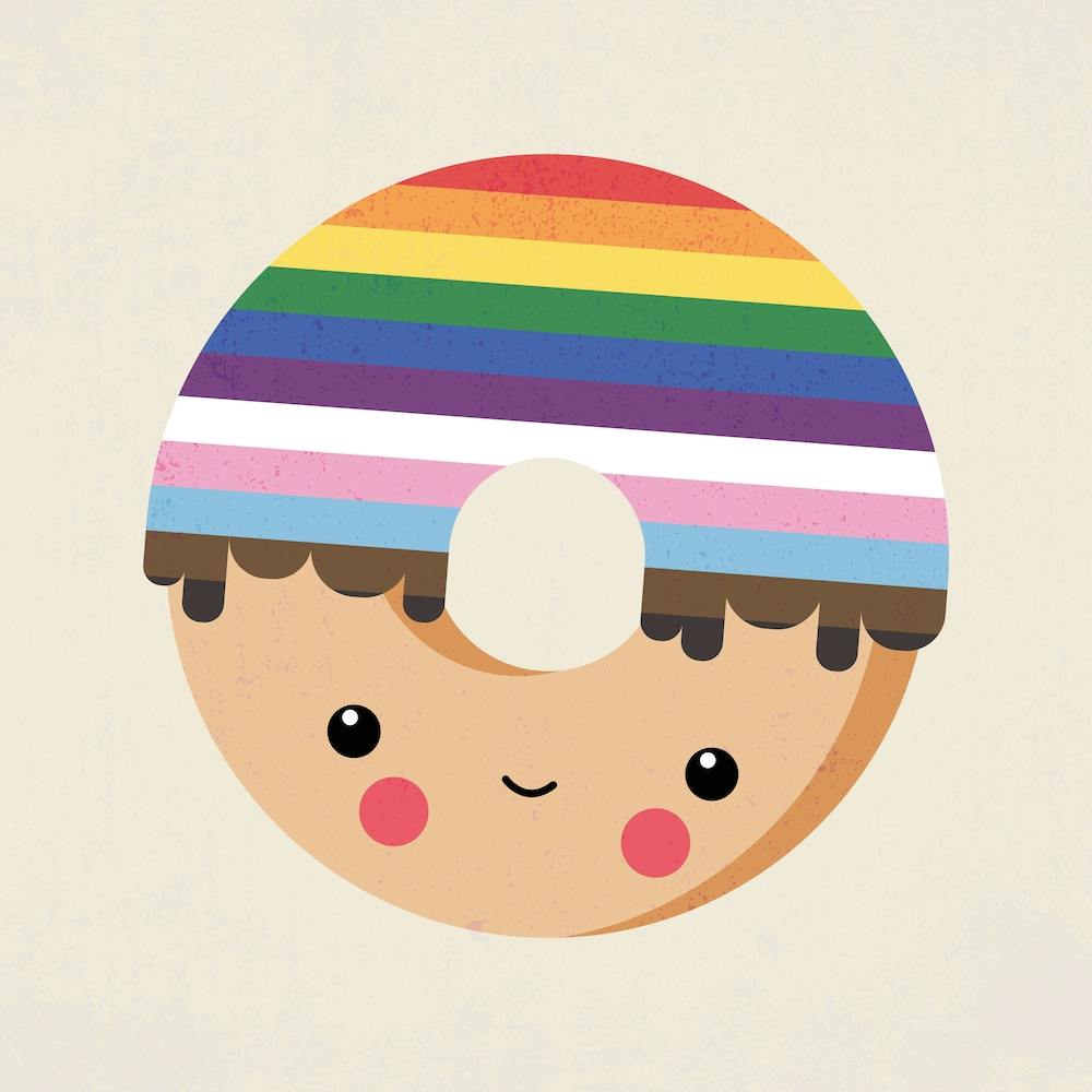 Rainbow Donut Square