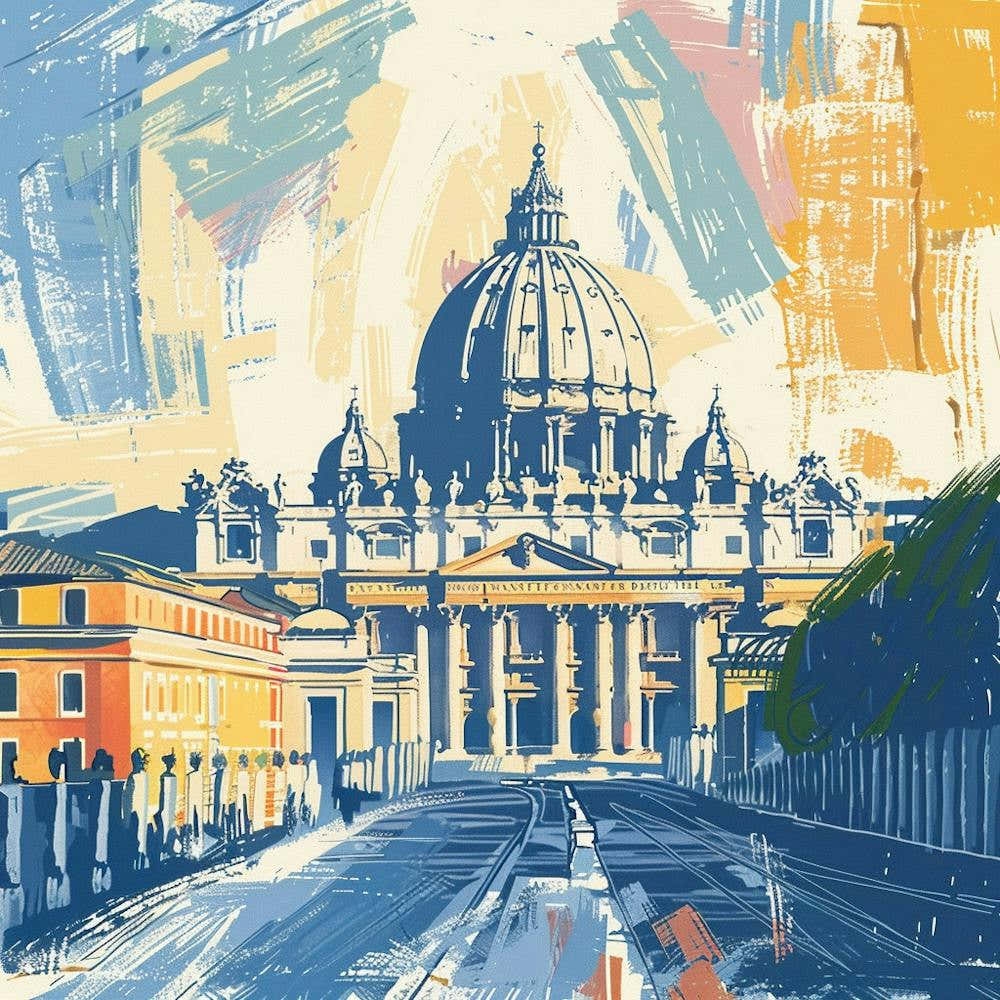 A Vatican City Expressive Strokes Illustration 1720445224 4