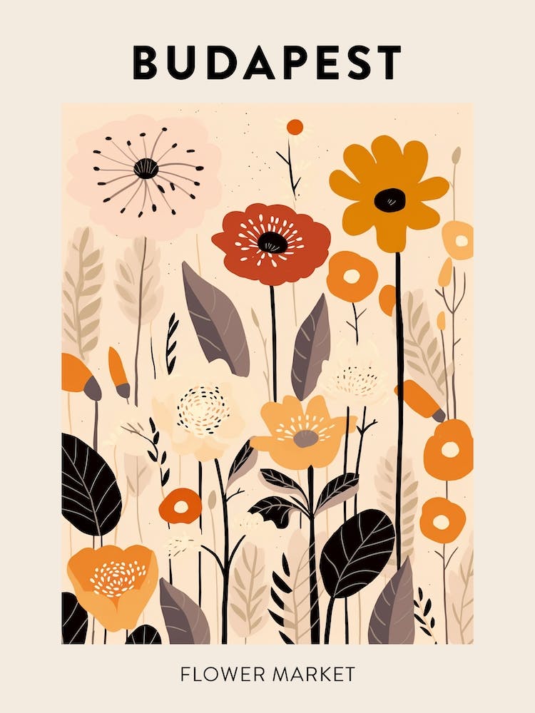 Flower Market Poster Budapest Hungary