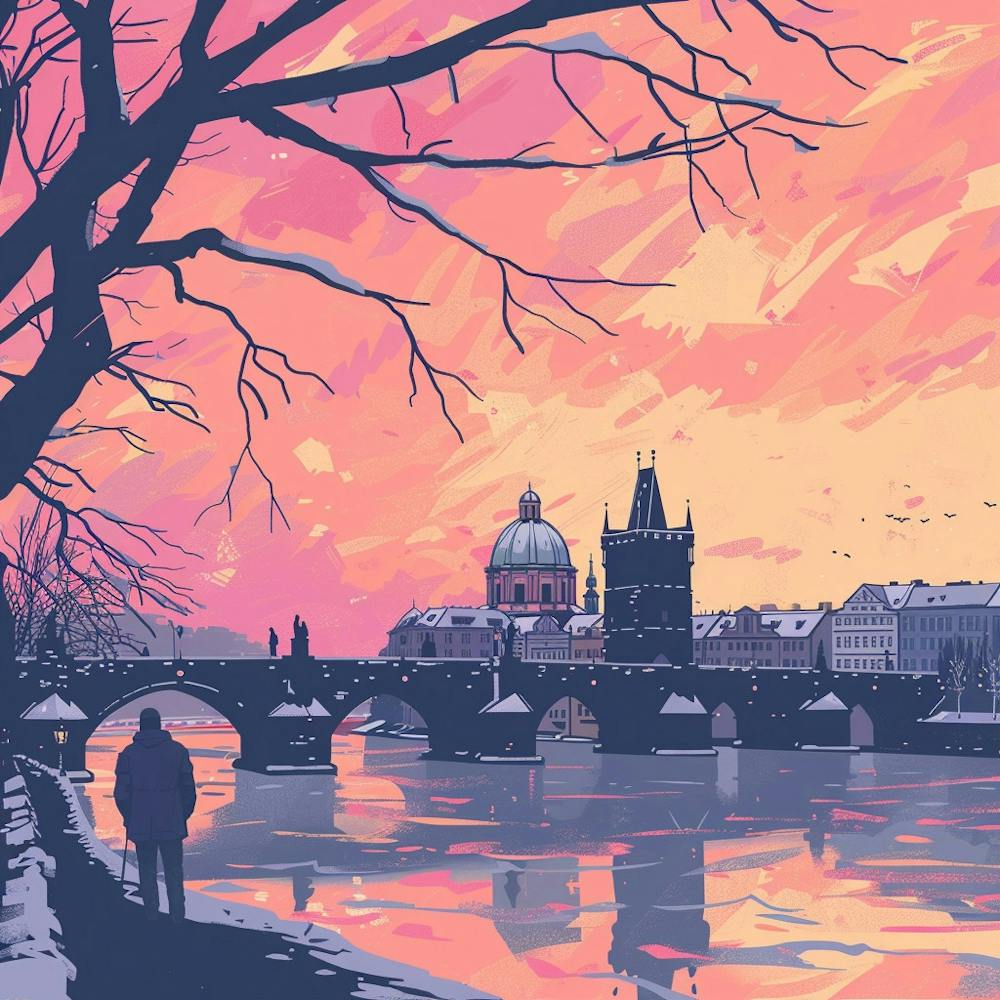 A Prague With Charles Bridge Lofi Illustration 1720467760 4