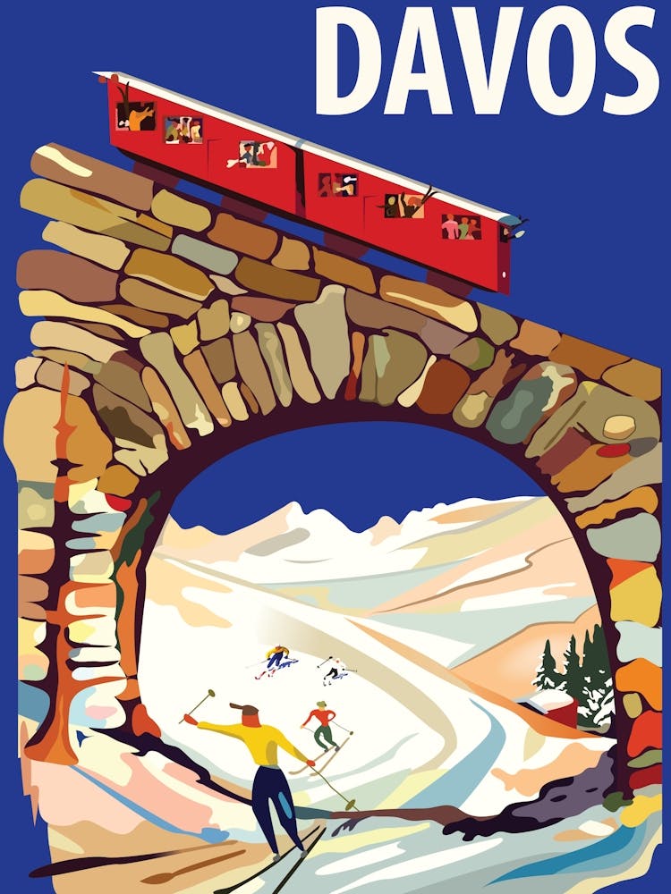 Davos, Funicular On The Bridge, Switzerland